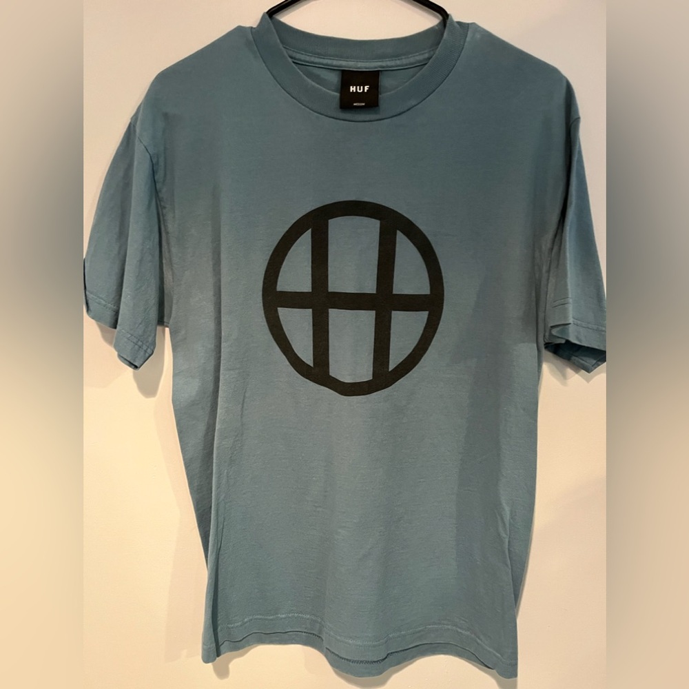 HUF Slate Blue Tee with Black Graphic